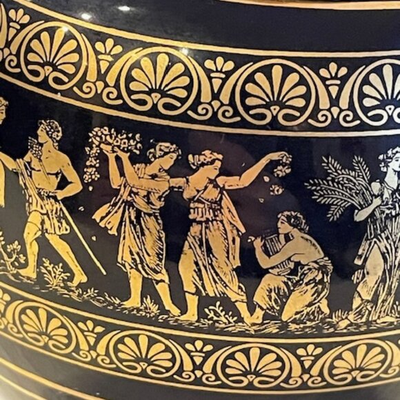 Spyropoulos dark cobalt blue 24K gold vase. - Picture 8 of 9